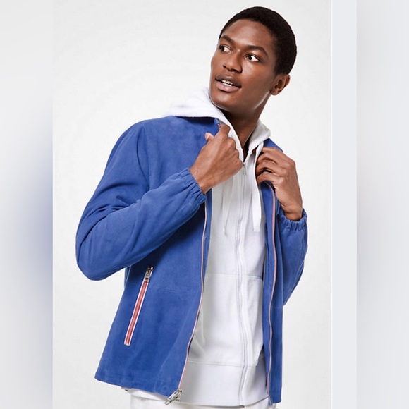 - Michael Kors Perforated Suede Jacket. Excellent quality and condition. - Picture 1 of 6